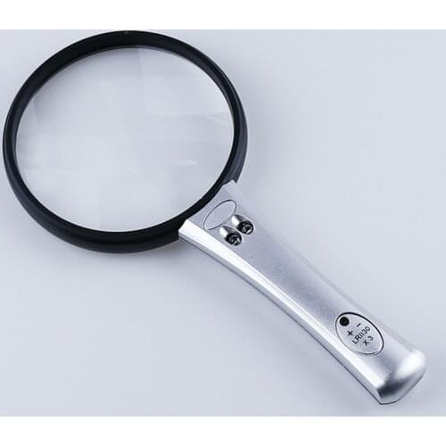 Japan Imported Acrylic Material Lens Portable XT-332S Handheld Magnifying Glass with LED Light