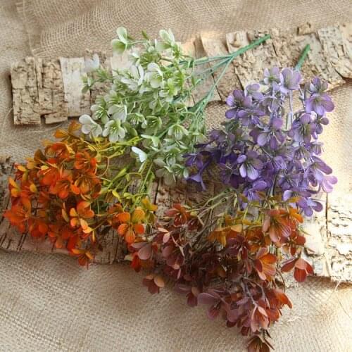 High end autumn beautiful 4-color five leaf rose plastic grass wedding decoration small handlebar soft plastic feeling simulatio