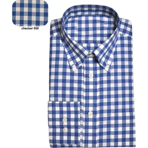 WFH 100% Cotton Mens Gingham Dress Shirt Custom Made Dress Shirt Button Down Tailored Shirt Mens Checkered Shirts Long Sleeve