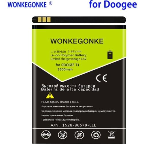 WONKEGONKE 3500mah for DOOGEE T3 Battery with tracking number