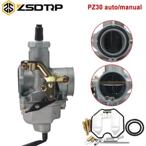 ZSDTRP 1PC Motorcycle PZ30 Keihin Carburetor 30mm Auto Cable Choke Carburador with Repair Kit Set For Honda CG200 Dirt Bike