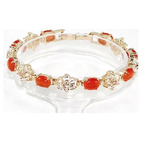 2 choices Wholesale orange opal /silver plated chain bracelet fashion jewelry