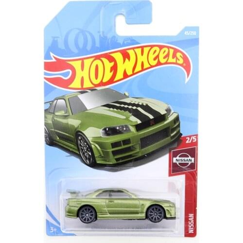 2019-45 Hot Wheels NISSAN SKYLINE GT-R[BNR34] Mini Alloy Coupe 1/64 Metal Diecast Model Car Kids Toys Gift
