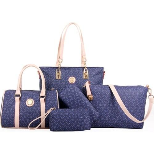 5 Set Famous Brand Women luxury Hand Bag PU Leather Purse Bags shoulder Messenger Ladies Handbag