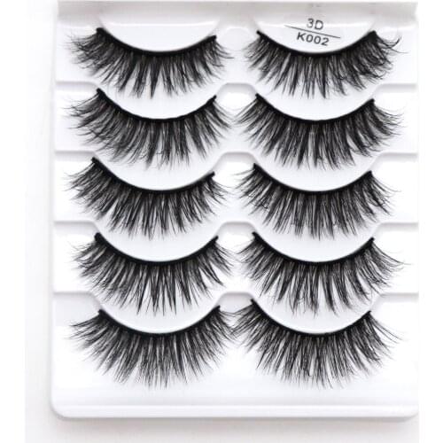5Pairs 3D False Eyelashes Natural Long Eyelash Extension Cross Volume Soft Fake Eye Lashes Winged Faux Cils Dropship