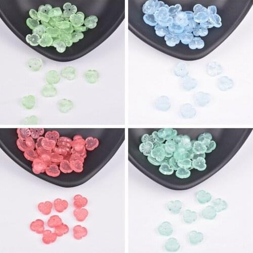 10mm 5pcs Colorful Imitation Crystal Beads Three Petal Flower Pearl Beads for Accessories Earring Bracelet DIY Jewelry Making