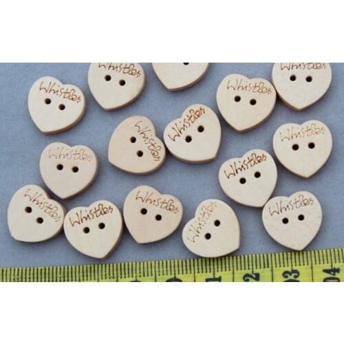 500 pcs of Wooden Buttons, Natural Color decor - Whistles from the heart 15mm unvarnished