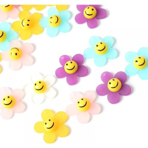 10Pcs/Lot 18mm Colourful Flower Shape Acrylic Loose Spacer Beads For Jewelry Making DIY Bracelet Necklace Accessories Supplier