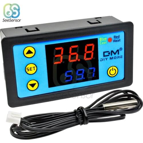 12V 24V 110V 220V LED Digital Thermostat Temperature Controller Regulator Heating Cooling Control Switch W3231 Replace W3230