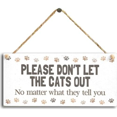 Wooden Listing Pendant Pet Cat Gift Signboard Wooden Sign Wooden Hanging Home Decoration Pet Door Hanging Sign