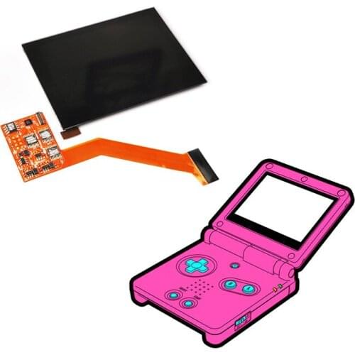 For Nintend GBA SP Game Console IPS LCD Screen Highlight Replacement LCD Screen Repair Parts Adjustable 5-level Brightness