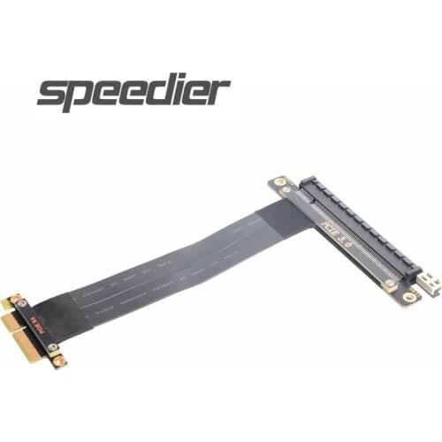 EMI Graphics Card GTX RTX RX580 GPU Extension Adapter Full Speed PCI-E3.0 x4 To x16 Straight Female/Male Flexible Extender Cable
