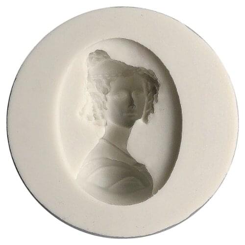 European retro womens head image silicone mold cake chocolate decoration soap aromatherapy car hanging plaster mold