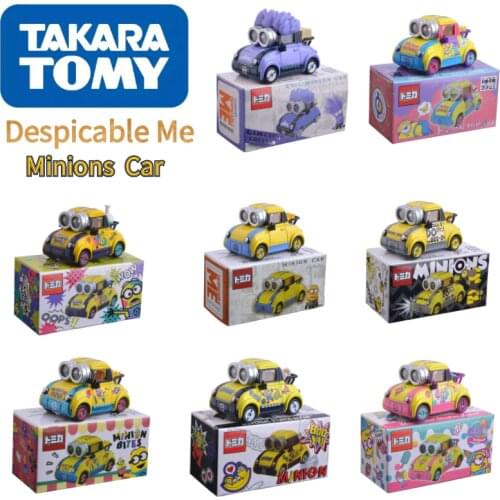TOMY-Alloy Series Despicable Me Minions Car Cute And Playful Image Is A Fun Gift For Kids Anime Figure Not Easy To Damage Toys