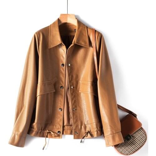 Pu Leather Jackets XL-5XL New Women Loose Soft Leather Biker Jackets Coat Female Faux leather Moto Outerwear Womens Clothing