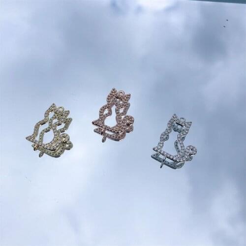 Copper Alloy Small Jewelry Animal Mini Pendant Cute Cat New Style Womens Bracelet Necklace DIY Jewelry