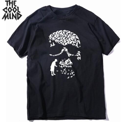 COOLMIND 100% cotton o-neck short sleeve cool men T shirt casual summer loose men Tee shirt cool men t-shirt mens tee shirts