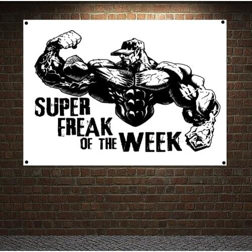 Muscular Hunk Banner Wall Art Man Body Building Wallpapers Tapestry Hanging Painting Bodybuilding Show Poster Gym Home Decor D4