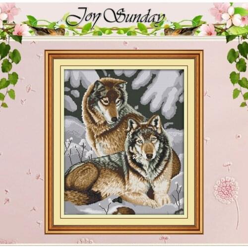 Snow wolves Patterns Counted Cross Stitch 11CT 14CT Cross Stitch Set Wholesale Cross-stitch Kit Embroidery Needlework