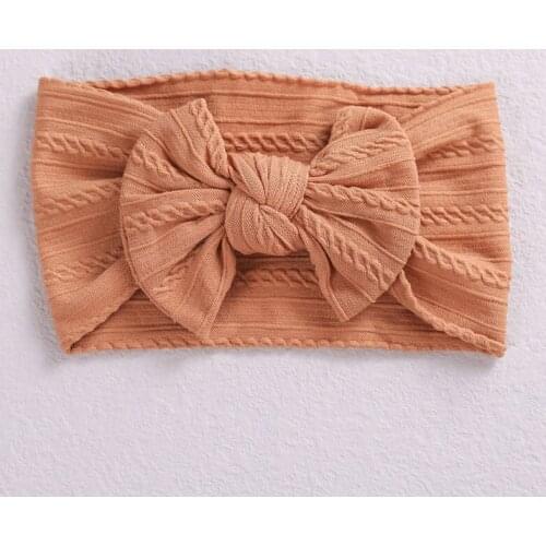 Oaoleer Newborn Baby Girls Headband Toddler Big Bow Hairband Solid Color Baby Elastic Hair Bands Soft Nylon Hair Accessories