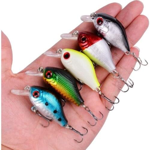 8g 58mm Crankbait Fishing Lure 5PCS Artificial Lure Crank Bait Topwater Wobblers Pesca New Crankbait lure Fishing Tackle