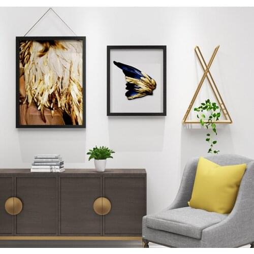 Natural Wood Picture Frames With Pictures Metal Shelf Photo Frame For Wall Hanging Classic Wooden Frame For Home Decoration