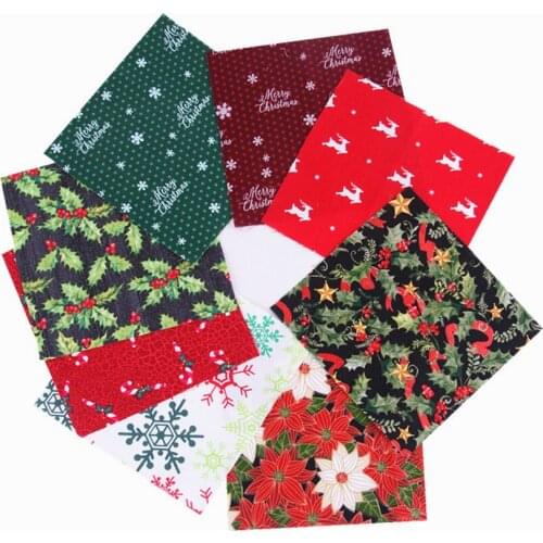 Christmas Series Style Green Cloth Group Cloth Head Small Floral Cotton Cloth 20*25 European and American Style
