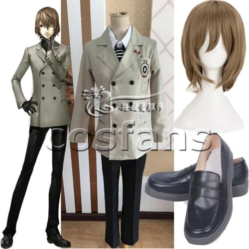 Anime Persona 5 P5 Goro Akechi School Uniform Suit Cosplay Costume Outfit Customize