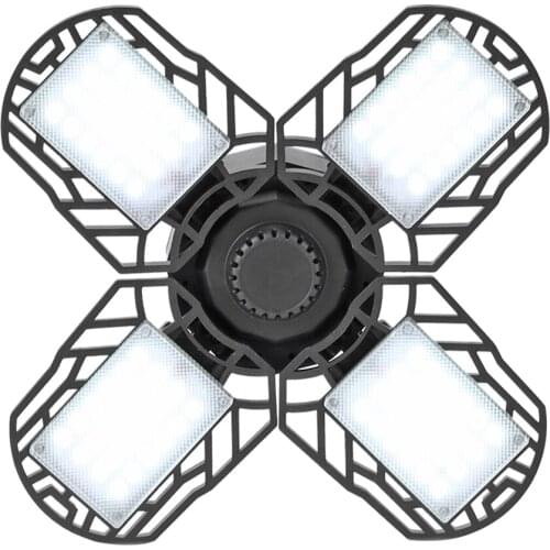 Camping Garage Solar Powered Warehouse Workshop Lighting 96LED 60W Folding Light Garage Fan Shape Industrial Lighting