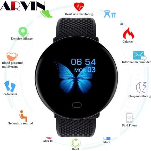 Arvin 2020 Men Smartwatch Sport Pedometer Smart Watch Fitness Tracker Heart Rate Monitor Women Clock for Android