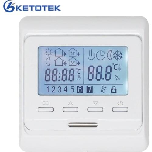 16A/3A 230V AC Digital Electric/Water Heating Temperature Controller LCD Programmable Room Air Floor Thermostat