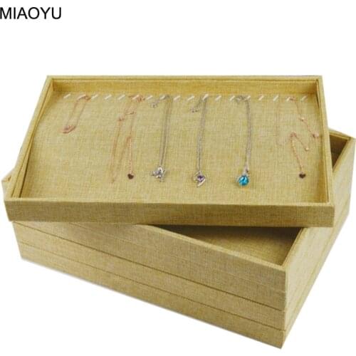 Top Linen Fabric Jewelry Storage Box Ring Necklace Jewerly Tray Gift Packaging Jewellery Organizer Stand Various Model Drawer