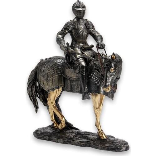 2021 new European style armor knight decoration resin crafts home study living room fashion creative decoration decoration