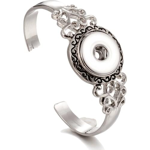 Vintage DIY Bohemian Bracelet For Women 18mm Metal Snap Button Jewelry Men Arm Cuff Jewelry