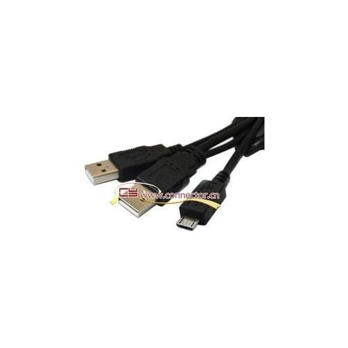 Xiwai Micro USB 5pin to Two USB A Type Y Cable Cord for 2 5" Mobile Hard Disk Drive