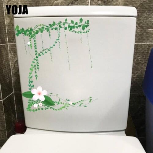 YOJA 21.5*22.3CM Plant Green Vine Creative Home Room Wall Sticker Decal Toilet WC Decoration T1-0985