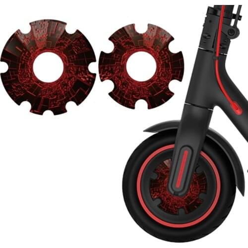 2Pcs Electric Scooter Protective Front Wheel Sticker PVC Motorbike Cover Shell Compatible with M365/1S/Pro2