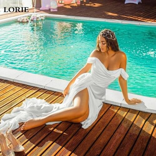 LORIE Beach Wedding Dresses 2022 Peats Off The Shoulder Mermaid Bride Dresses Sexy Side Split Vestidos De Novia Wedding Gowns