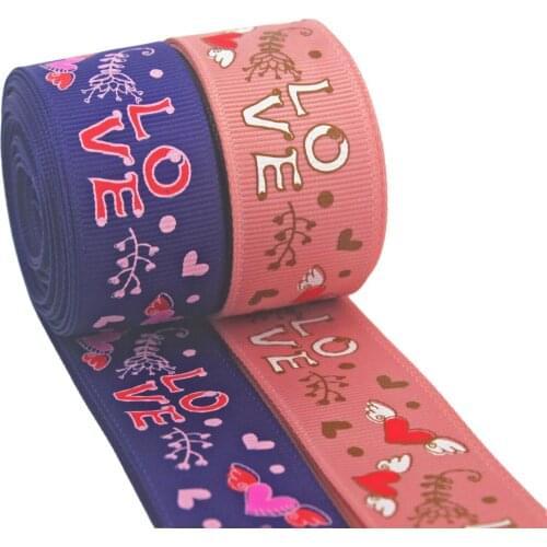 1.5 38MM Grosgrain Ribbon Love Valentines Day Printed Ribbon For Hair Bows DIY Crafts Handmade Accessories