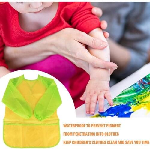 1 Pc Kids Apron For Painting School Smock For Painting And Apron Girl art Long Sleeve Portable Waterproof Child Boy Z0A1