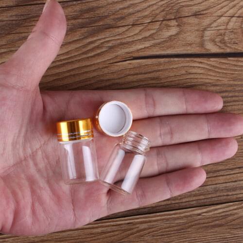 10pcs 6ml 22*35mm Perfume Bottle Small Glass Bottles Clear Glass Jars with Golden Caps Glass Vials glass vessels Wishing Bottles