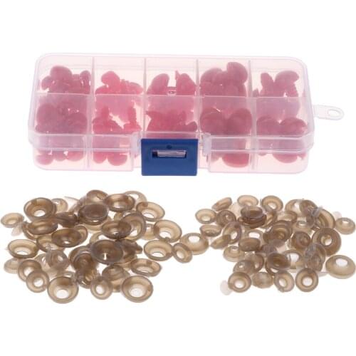 100/90pcs 7/8/10/12/13MM Plastic Safety Noses for Teddy Bear Doll Animal Crafts