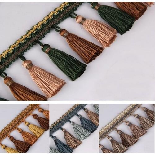 12 yards 9cm Curtain Edging Sewing Trims Tassel Fringe Upholstery DIY Cushion Decor