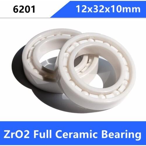 4/10pcs 6201 full Ceramic ball bearing 12x32x10 mm Zirconia ZrO2 ceramic bearings 12*32*10mm