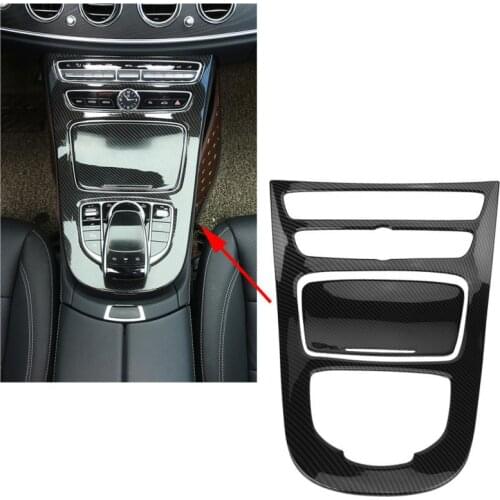 Car Accessory Center Control Gear Shift Panel Decorative Trim Cover Carbon Fiber for Mercedes Benz E-Class W213 2016 2017 2018