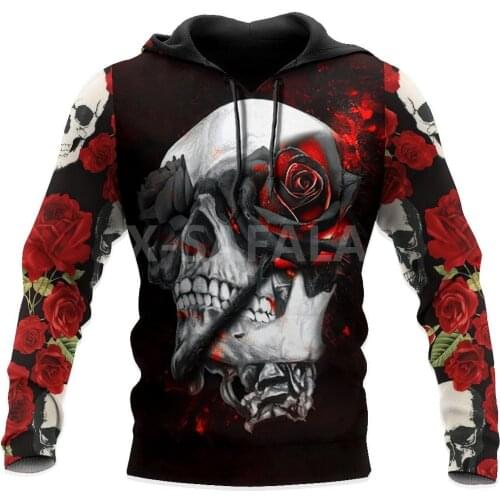 Black Skull Rose Trippy 3D Print Size XS-7XL Hoodie Man Women Harajuku Outwear Zipper Pullover Sweatshirt Casual Unisex-1