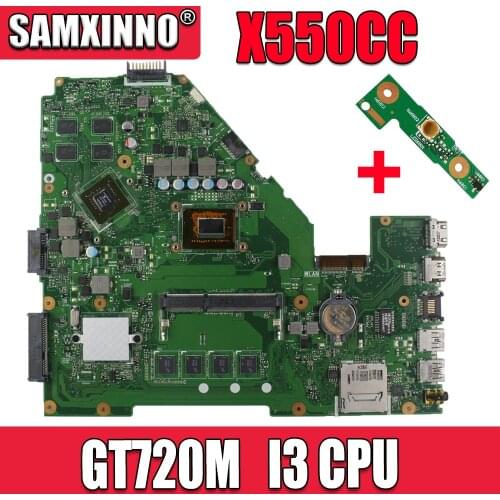 For Asus X550C X552C X550CC R510CC DDR3 Laptop Motherboard GT 720M 2GB I3 CPU 4GB RAM HM76 X550CC REV:2.0 100% Tested