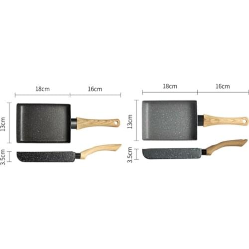 Hot YO-Frying Pan Tamagoyaki Omelette Black Non-Stick Pan Fry Egg Pan Pancake Kitchen Pot Only Use for Gas Cooker