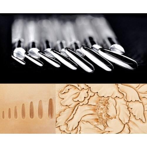 Veg leather stamping tool workshop tool punching tool precisely solid pattern smooth thumb prints pattern 7 size