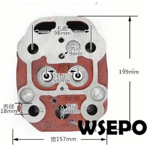 OEM Quality! Cylinder Head Comp for S195 4 Stroke Small Water Cooled Diesel Engine